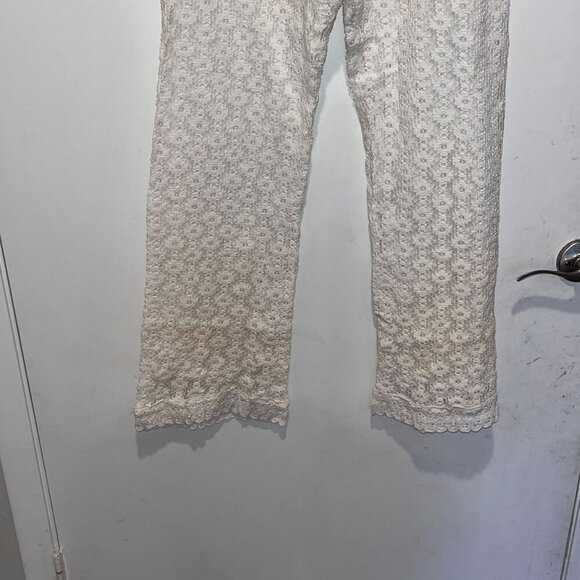 NWT Liam Hangs White Crochet Boho Cover-up Women's Pants Size L/XL - Picture 3 of 11
